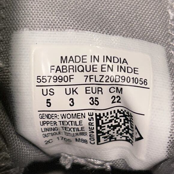 Converse Chuck Taylor All Star Low Top Sneakers Grey , Size 5 - Picture 9 of 9
